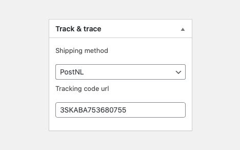 track en trace code invoeren.